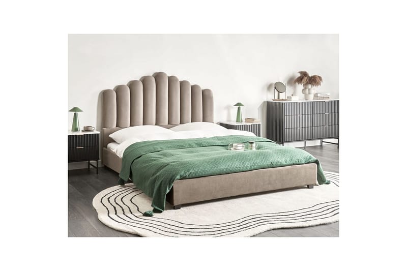 Vattensäng Vincennes - Taupe, svart, 160x200 cm - Möbler - Säng - Vattensängar