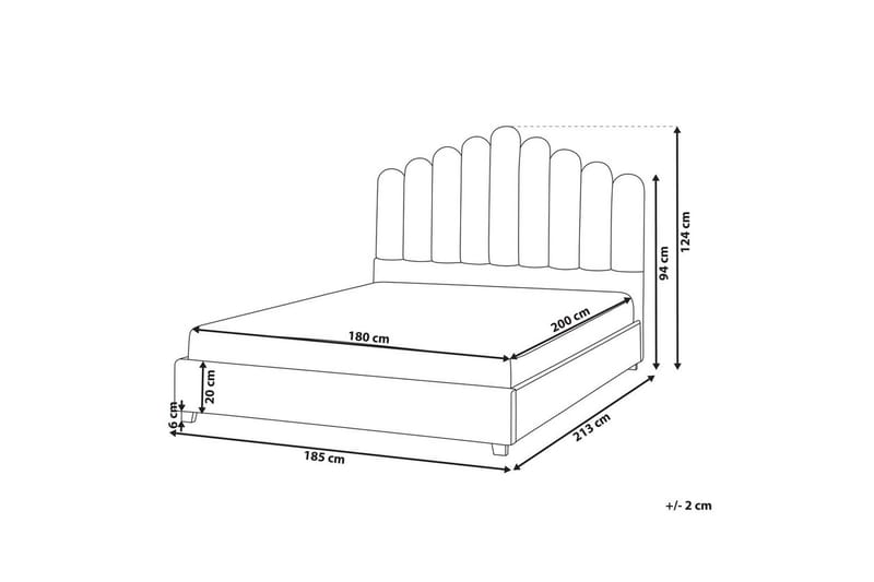 Vattensäng Vincennes - Taupe, svart, 180x200 cm - Möbler - Säng - Vattensängar