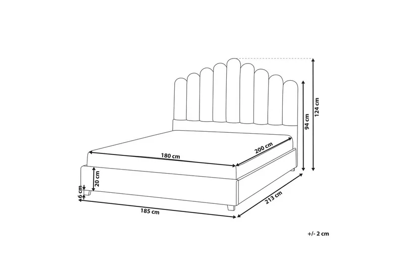 Vattensäng Vincennes - Vit, Svart, 180x200 cm - Möbler - Säng - Vattensängar