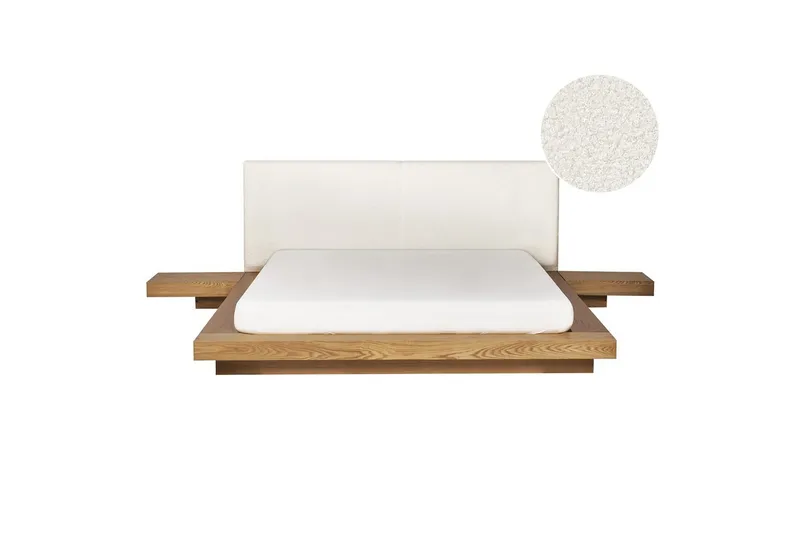 Vattensäng Zen, Ljus trä, vit, 160x200 cm