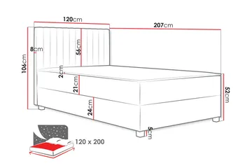 Veyran Sängpaket Kontinentalsäng med Förvaring 120x200 cm - Beige - Möbler - Säng - Komplett sängpaket