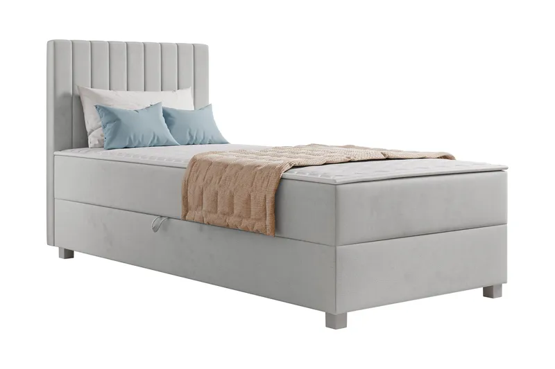 Veyran Sängpaket Kontinentalsäng med Förvaring 90x200 cm - Grå - Möbler - Säng - Komplett sängpaket