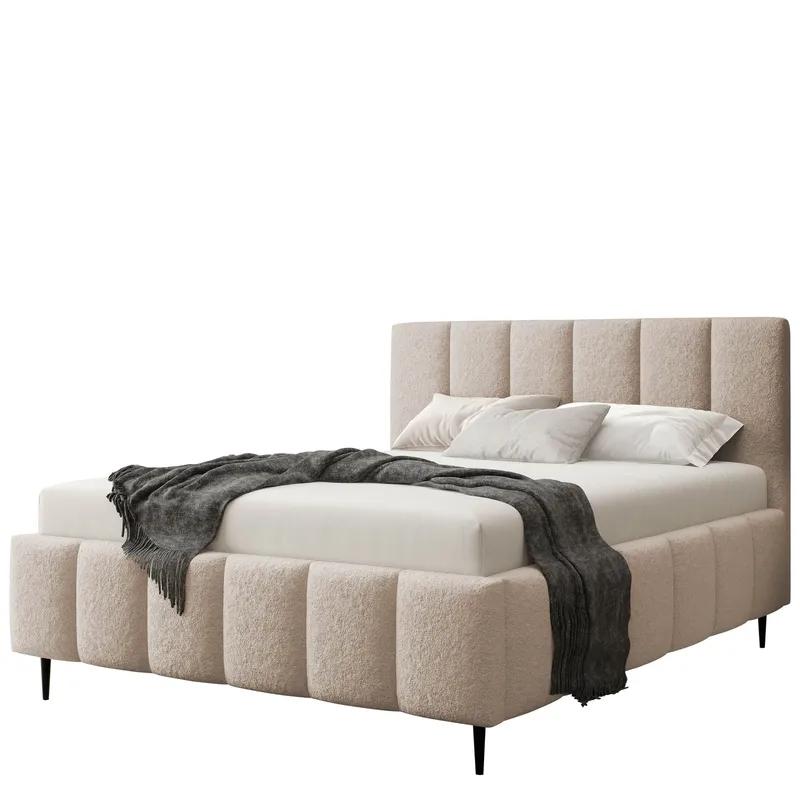 Vinvik Sängram med förvaring 140x200 cm, beige