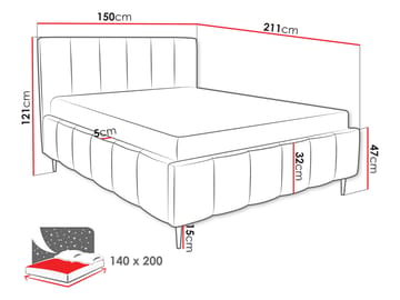 Vinvik Sängram med förvaring 140x200 cm - vit - Möbler - Säng - Sängram & sängstomme
