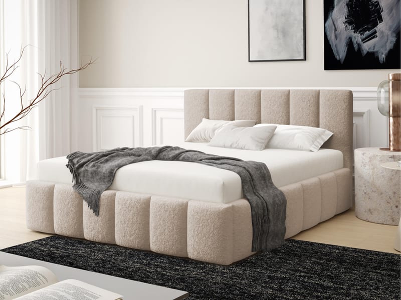 Vinvik Sängram med förvaring 160x200 cm - beige - Möbler - Säng - Sängram & sängstomme