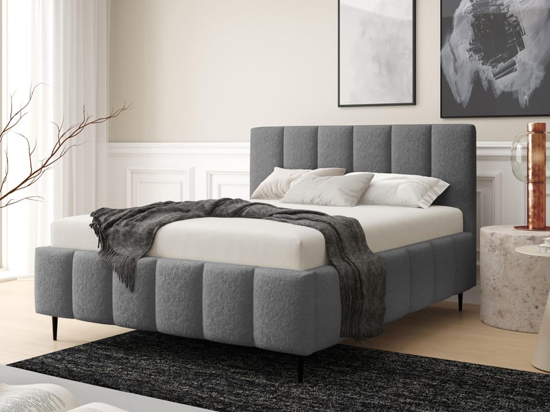 Vinvik Sängram med förvaring 160x200 cm - grå - Möbler - Säng - Sängram & sängstomme