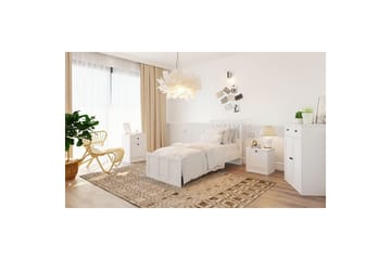 Vyric Sängram 90x190 cm i Målat Trä med Sänggavel - Vit - Möbler - Säng - Sängram & sängstomme