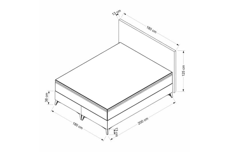 Yonel Komplett Sängpaket 180x200 cm - Svart - Möbler - Säng - Komplett sängpaket