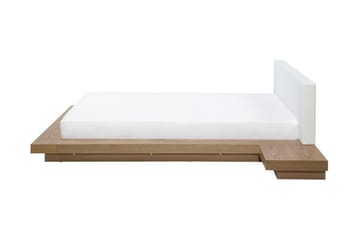 Zen Komplett Sängpaket – Dubbelsäng 160x200 cm i Trä med Sänggavel + Bäddmadrass - Vit - Möbler - Säng - Sängram & sängstomme