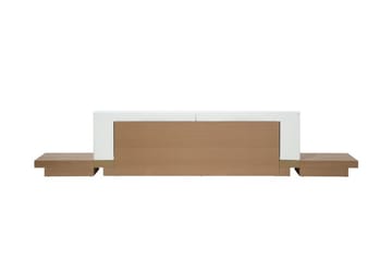 Zen Komplett Sängpaket – Dubbelsäng 160x200 cm i Trä med Sänggavel + Bäddmadrass - Vit - Möbler - Säng - Sängram & sängstomme