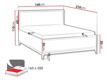 Zeylor Sängram 160x200 cm - Beige - Möbler - Säng - Sängram & sängstomme