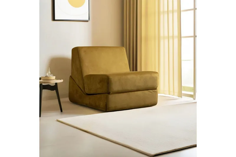 1-sits bäddsoffa Dorielton Bäddbar Senapsgul - Senapsgul - Möbler - Soffa - Bäddsoffa