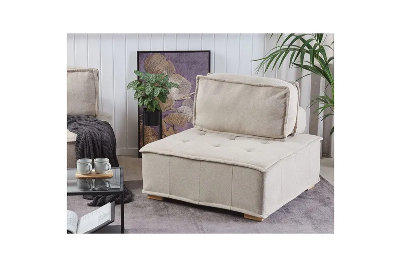 1-sitssoffa Tibro Beige, ljust trä - Beige, ljust trä - Möbler - Soffa - Modulsoffor - Mittmodul