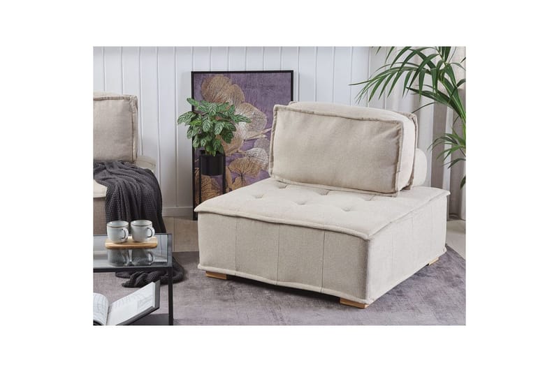 1-sitssoffa Tibro Beige, ljust trä - Beige, ljust trä - Möbler - Soffa - Modulsoffor - Mittmodul