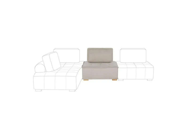 1-sitssoffa Tibro Beige, ljust trä - Beige, ljust trä - Möbler - Soffa - Modulsoffor - Mittmodul
