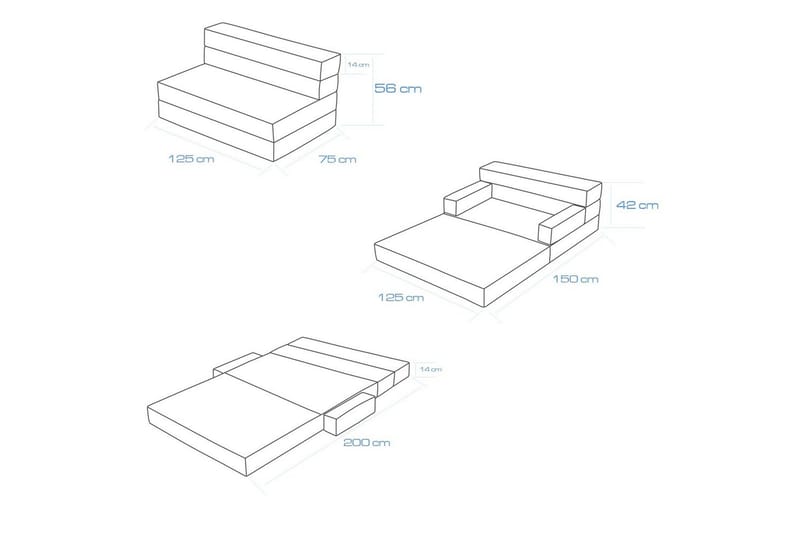 2-sits bäddsoffa Melisso Grå - Grafitgrå - Möbler - Soffa - Bäddsoffa