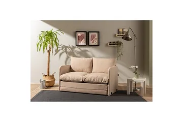 2-sits bäddsoffa Rubby (128 x 70 x 66 cm) Beige - Beige - Möbler - Soffa - Bäddsoffa
