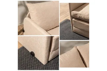 2-sits bäddsoffa Rubby (128 x 70 x 66 cm) Beige - Beige - Möbler - Soffa - Bäddsoffa