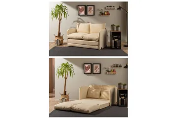 2-sits bäddsoffa Rubby (128 x 70 x 66 cm) Grädde - Grädde - Möbler - Soffa - Bäddsoffa