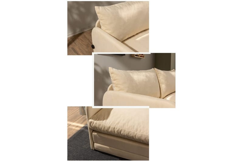 2-sits bäddsoffa Rubby (128 x 70 x 66 cm) Grädde - Grädde - Möbler - Soffa - Bäddsoffa