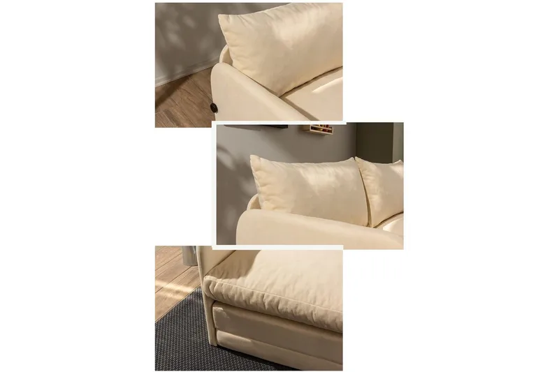 2-sits bäddsoffa Rubby (128 x 70 x 66 cm) Grädde - Grädde - Möbler - Soffa - Bäddsoffa