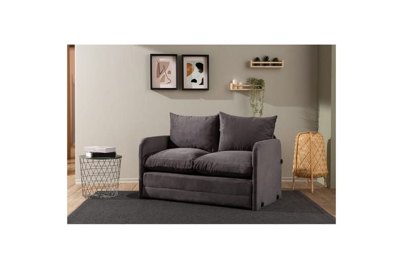 2-sits bäddsoffa Rubby (128 x 70 x 66 cm) Grå - Grå - Möbler - Soffa - Bäddsoffa