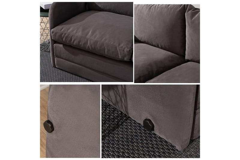 2-sits bäddsoffa Rubby (128 x 70 x 66 cm) Grå - Grå - Möbler - Soffa - Bäddsoffa