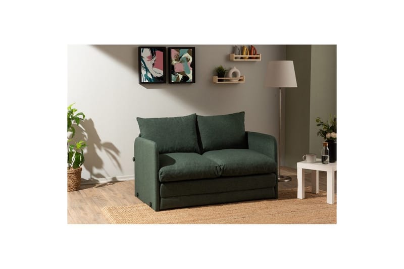 2-sits bäddsoffa Rubby (128 x 70 x 66 cm) Grön - Grön - Möbler - Soffa - Bäddsoffa