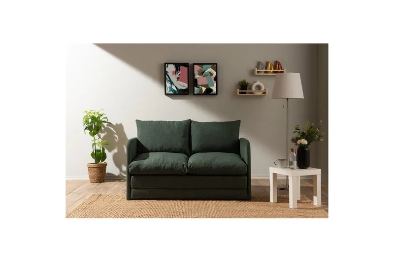 2-sits bäddsoffa Rubby (128 x 70 x 66 cm) Grön - Grön - Möbler - Soffa - Bäddsoffa