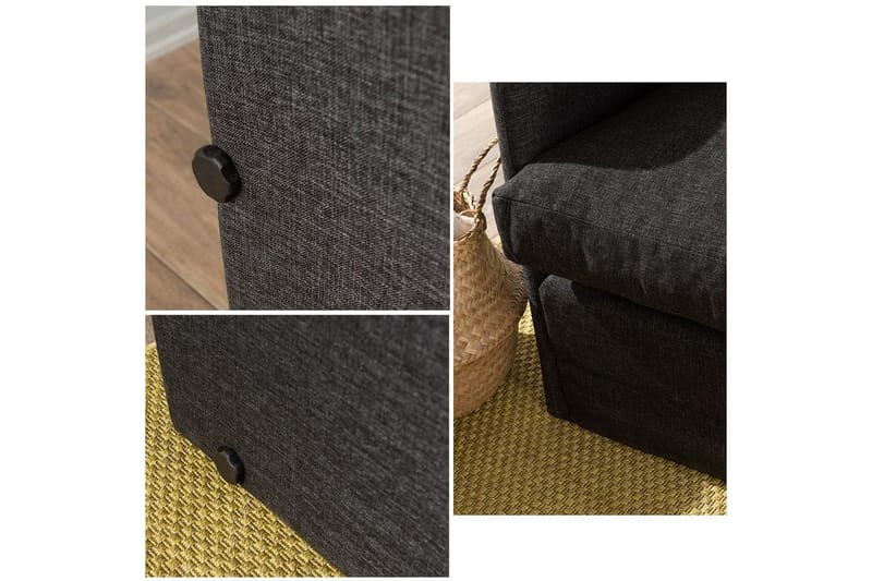 2-sits bäddsoffa Rubby (128 x 70 x 66 cm) Mörkgrå - Mörkgrå - Möbler - Soffa - Bäddsoffa
