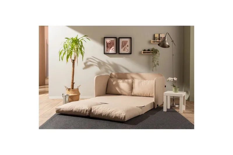 2-sits bäddsoffa Rubby (148 x 70 x 66 cm) Beige - Beige - Möbler - Soffa - Bäddsoffa