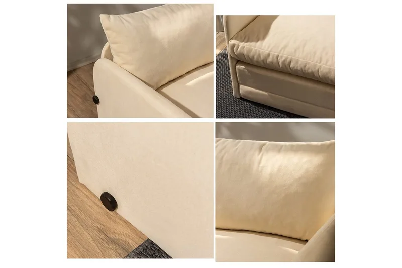 2-sits bäddsoffa Rubby (148 x 70 x 66 cm) Grädde - Grädde - Möbler - Soffa - Bäddsoffa