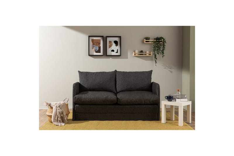 2-sits bäddsoffa Rubby (148 x 70 x 66 cm) Mörkgrå - Mörkgrå - Möbler - Soffa - Bäddsoffa