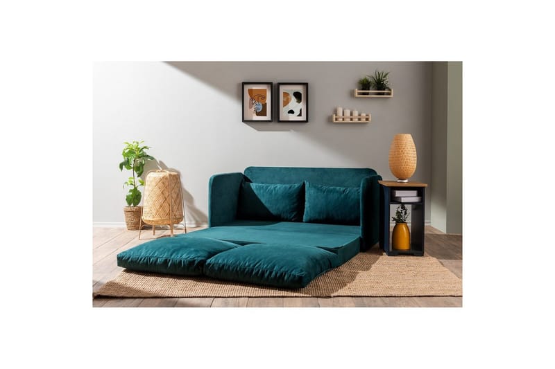 2-sits bäddsoffa Rubby (148 x 70 x 66 cm) Petrolgrön - Petrolgrön - Möbler - Soffa - Bäddsoffa