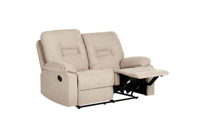 2-sits Reclinersoffa manuell Bergen Beige, svart - Beige, svart - Möbler - Soffa - Biosoffa & reclinersoffa - 2 sits biosoffa & reclinersoffa