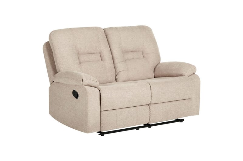 2-sits Reclinersoffa manuell Bergen Beige, svart - Beige, svart - Möbler - Soffa - Biosoffa & reclinersoffa - 2 sits biosoffa & reclinersoffa