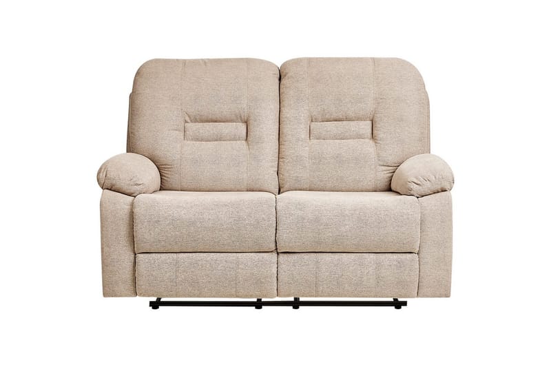 2-sits Reclinersoffa manuell Bergen Beige, svart - Beige, svart - Möbler - Soffa - Biosoffa & reclinersoffa - 2 sits biosoffa & reclinersoffa