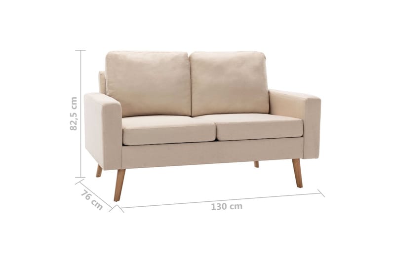 2-sitssoffa gräddvit tyg - Vit - Möbler - Soffa - 2 sits soffa