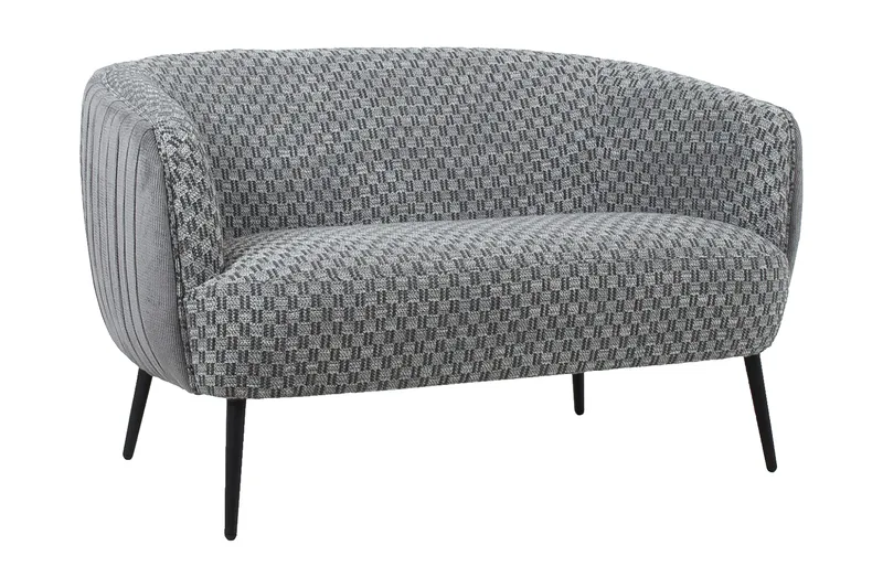Accent 2-sits Djup Soffa i Tyg med Metallben - Grå - Möbler - Soffa - 2 sits soffa