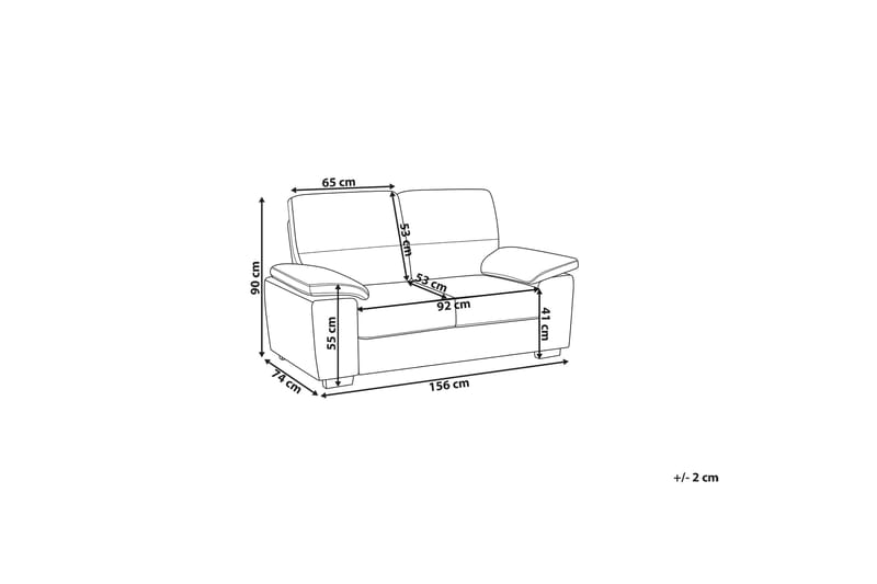 Adlyn Soffa 2-Sits Konstläder - Brun - 2 sits soffa