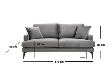 Andary 2-Sits Soffa - Grå - Möbler - Soffa - 2 sits soffa