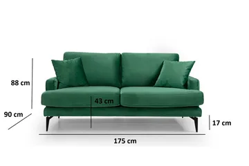 Andary 2-sits Soffa - Grön/Svart - Möbler - Soffa - 2 sits soffa
