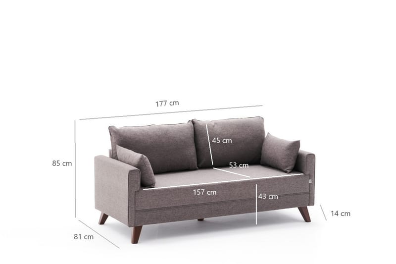 Antigua 2-sits Soffa - Brun/Natur - Möbler - Soffa - 2 sits soffa