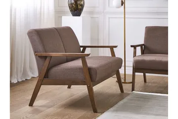 Asnes 2-sits Soffa i Tyg med Träram - Brun - Möbler - Soffa - 2 sits soffa