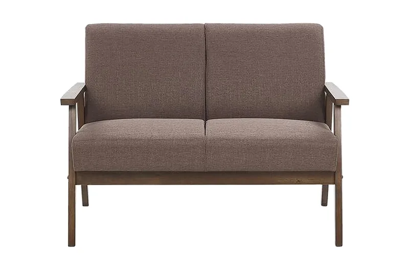 Asnes 2-sits Soffa i Tyg med Träram, Brun