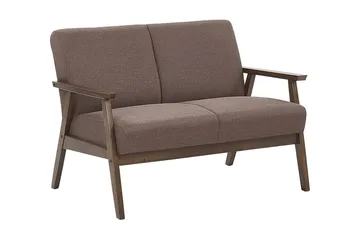 Asnes 2-sits Soffa i Tyg med Träram - Brun - Möbler - Soffa - 2 sits soffa