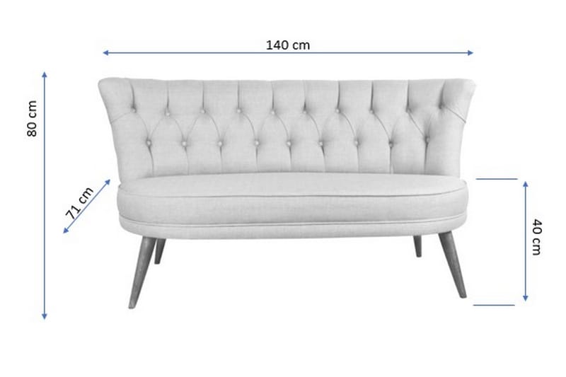 Barnello 2-Sits Soffa - Brun - 2 sits soffa