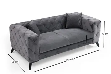 Beachport 2-sits Soffa - Antracit/Svart - Möbler - Soffa - 2 sits soffa