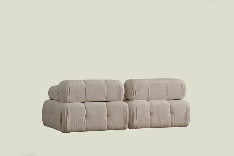Belgin Bubblig Djup Soffa 2-sits med fasta armstöd - Cream / Beige / Ljus - Möbler - Soffa - Modulsoffor - Komplett modulsoffa