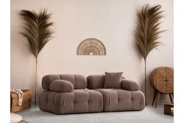 Belgin Bubblig Soffa 2-sits med utfällbara armstöd och ryggstöd - Cappuccino - Möbler - Soffa - Modulsoffor - Komplett modulsoffa